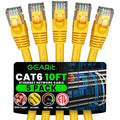 GEARit Cat 6 Ethernet Patch Cable 10 ft Yellow Cat6 Patch Cables 10ft by GEARit
