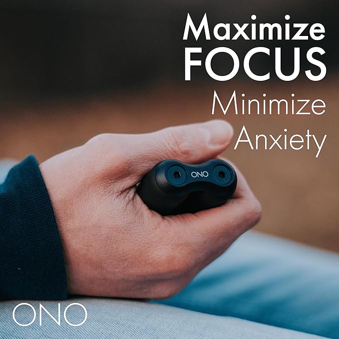 ONO Roller - Handheld Fidget Toy for Adults | Help Relieve Stress, Anxiety, Tension | Promotes Focus, Clarity | Compact, Portable Design (Black, Full Size - ABS Plastic)