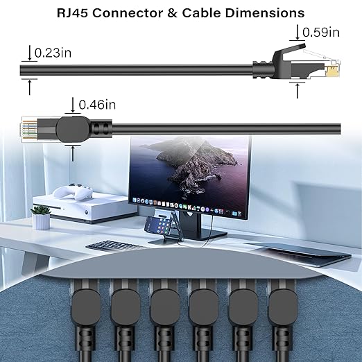 Cat 6 Outdoor Ethernet Cable 25 ft, Support Cat8/7 Network, 10Gbps 550MHz - Image 5