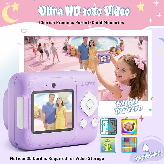 Kids Camera, 1080P Instant Digital Print Camera - Image 4