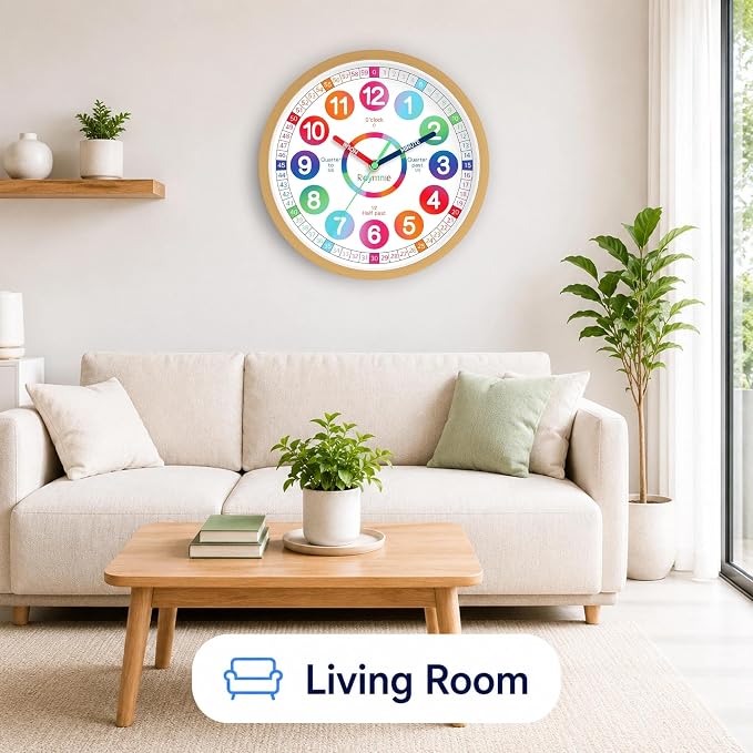 Roymnie Wall Clock Battery Operated 10 Inch Silent Non Ticking Teaching Clock - Image 7