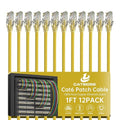 1 Foot Cat6 Patch Cables, Solid Pure Copper Patch Cord, Cat 6 Ethernet Cable by CatBose