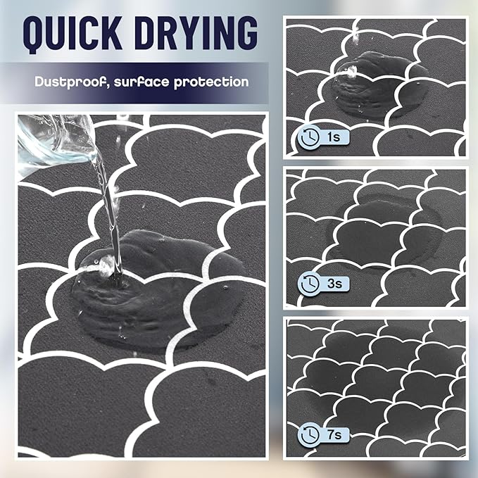 Teenyyou 1 Pcs 26" x 18" Dryer Top Protector Mat, Washer and Dryer Topper, Non Slip Waterproof Machine Cover Dust Proof Quick Drying Topper Pad for Laundry and Kitchen (Stylish)