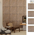 ARMURO 4 Packs Acoustic Wall Panels - Self-Adhesive 3D Wood Slat Wall Panel- Peel and Stick Sound Absorbing Panels for Noise Reducing - Feature Wall Decor for Home & Office