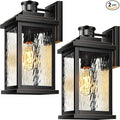 VIANIS Large Motion Sensor Outdoor Lights 2 Pack, Dusk to Dawn Outdoor Lighting with Water Glass, Easy-Install Aluminum Waterproof Hardwired Exterior Lights for Porch, Garage, Front Door
