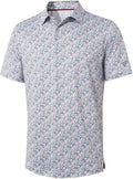 Golf Shirts for Men Dry Fit Short Sleeve Print Performance Moisture Wicking Polo Shirt