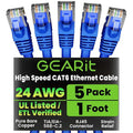 GEARit Cat 6 Ethernet Patch Cable 1 ft Blue by GEARit