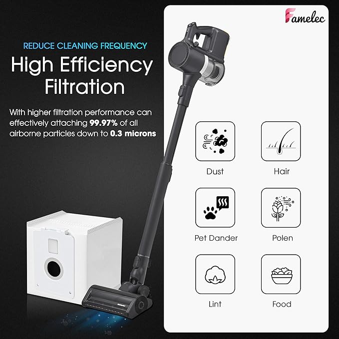 FAMELEC 10 Pack for LG Vacuum Bags, Compatible with LG CordZero All in One Tower Vacuum A939KBGS A938KBGS A937KGMS, High-Efficiency Replacement Vacuum Cleaner Bags