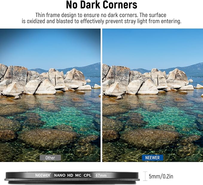NEEWER 67mm Polarizer Filter, 24 Layer Multi Resistant Nano Coated MC CPL - Image 4
