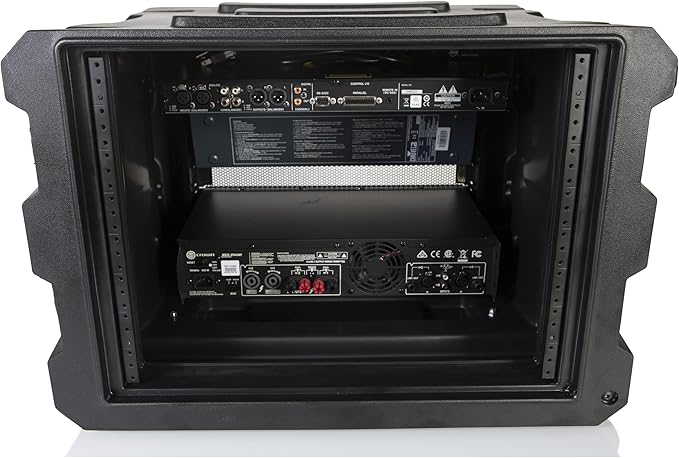 Gator Cases Pro Series 19" Depth 8U Rolling Rack Case with Recessed Wheels, Black