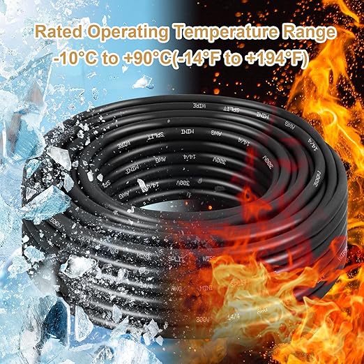 MOOKEERF 14/4 AWG Mini-Split Cable - 30FT 14 AWG 4 Conductor Control Cable 300V Stranded Oxygen-Free Pure Copper Wire for Mini Split Air Conditioner,Heat Pump,HVAC Systems and Speaker Systems