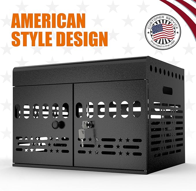 12-Device Tablet Charging Station Lock Box, Computer Cabinet with 2 Keys – Multi-Device Charging Cabinet for iPads, Chromebooks, Fire HD & Phones – Office, School, Hospital (Black),Fully Assembled