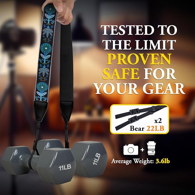 Art Tribute Custom Camera Strap Blue Sea - Image 3