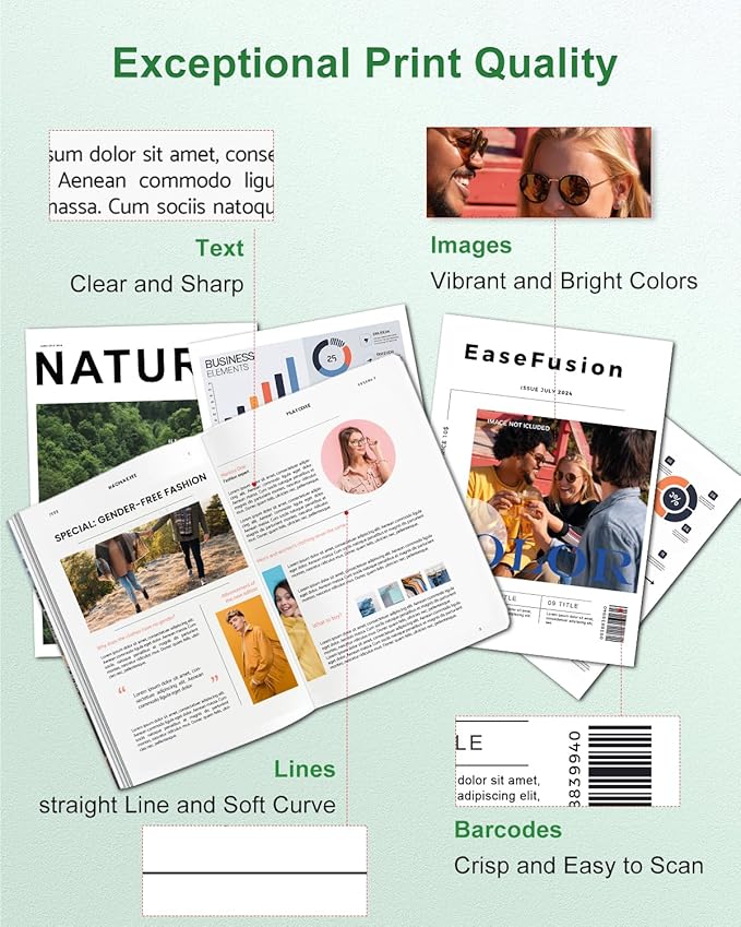EaseFusion 67XL Ink Cartridges Black/Color Combo Pack Replacement for HP Ink 67 for 67XL HP Printer Ink Compatible with DeskJet 2855e 2755e 2700 4255e 4155e 4100 Envy 6000 6055e 6455e Printer
