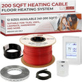 LuxHeat 200sqft Floor Heating Cable Kit - 240v Infloor Heat Kit for Tile - Heated Flooring System Includes UDG4 Programmable Thermostat w/GFCI, Heating Cable, Strapping, Floor Sensor & Alarm