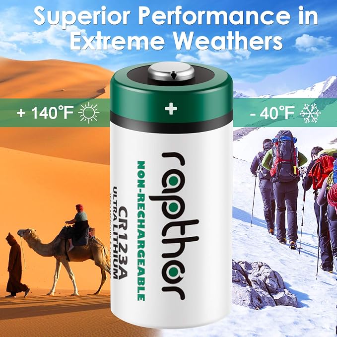 rapthor CR123A 3V Lithium Battery 1650mAh 20 Pack High Power CR123 123A 123 - Image 7