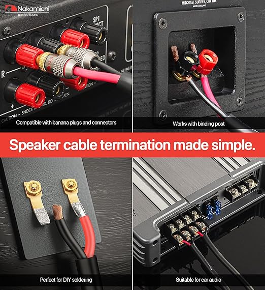 Nakamichi 16/2 (250-Foot) in-Wall & Direct Burial (UL CL2 CL3 Rated) Oxygen-Free Copper (OFC) 2-Conductor Speaker Cable Wire, Outdoor In-Ground, in-Ceiling, Riser, Black (16AWG / 250ft / 76.21m)