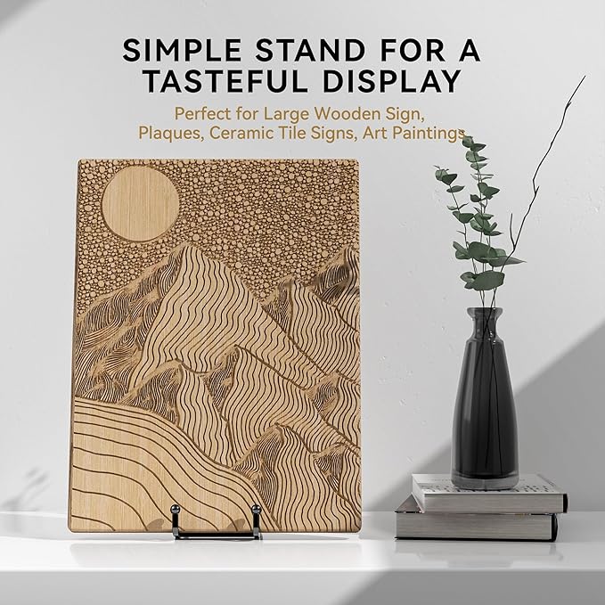 IPAME 12 Inch Large Plate Stands for Display - Metal Picture Frame Easel Stands for Plates, Books, Platters, Plaques, Decor (2 Pack)