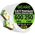 GEARit Cat7 Outdoor Ethernet Cable SFTP Shielded Foil Twisted Pair, Pure Copper by GEARit