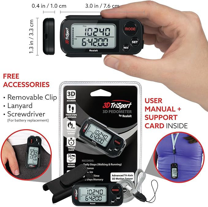 Realalt 3DTriSport 3D Walking Pedometer - Image 4