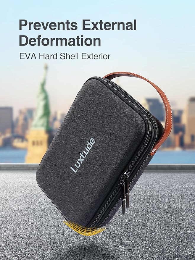 Luxtude Electronics Organizer Travel Case, Portable Tech Organizer for Working/Travelling, Sturdy Hard Cases for Electronics/Charger/Mouse/Hard Drive, Case Only