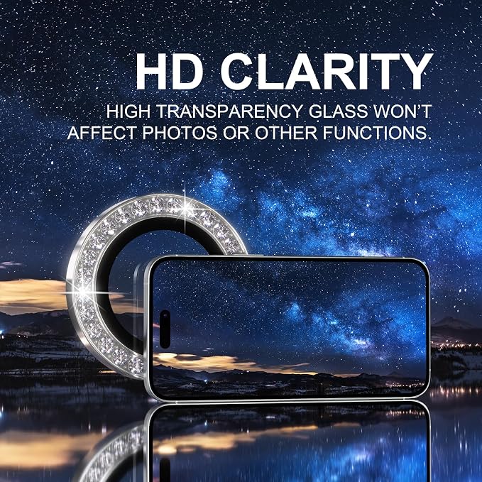 Choiche Compatible for iPhone 16 /iPhone 16 Plus Camera Lens Protector Bling - Image 5