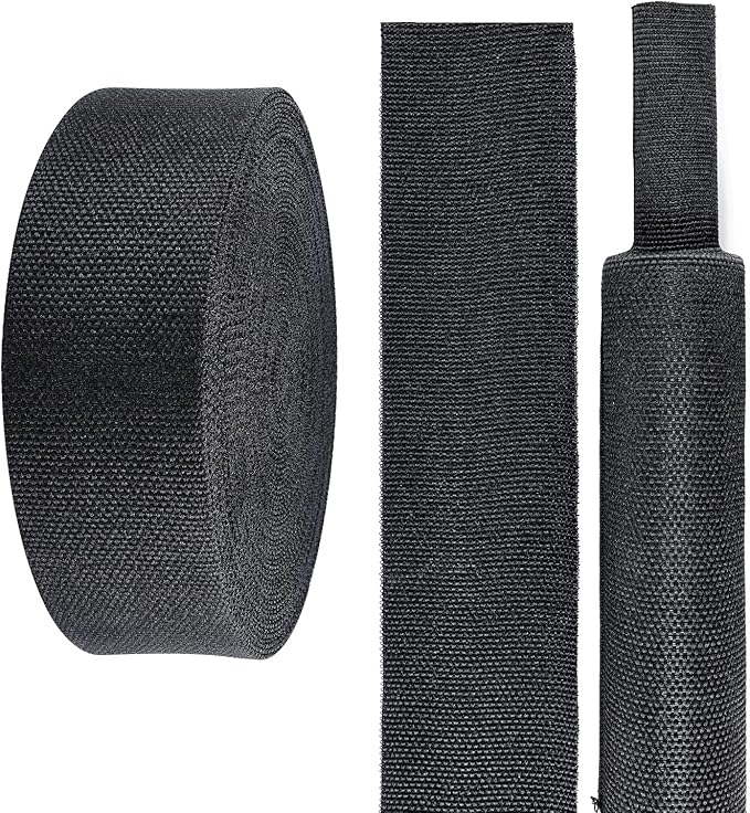 Sonoreboom 2 in 1 Heat Shrink Braided Sleeving Fabric Tubing-Ideal fit Irregular Shape Hose/Cable/Wire (1-1/8"(29mm), 32FT)