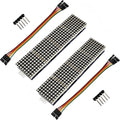 Yuuhseel 2PCS MAX7219 32x8 Dot Matrix LED Display Module 4 in 1 Common Cathode MCU Control Display Blue + 5Pin Wire Compatible with Arduino