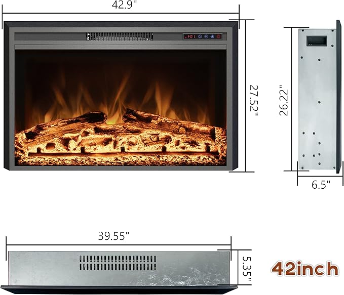 Trim Kit for 42.9" W x 27.5" H Electric Fireplace Inserts