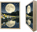 URVIP LED Glowing Photo Frame, 3D Starry-Sky Blue Moon Wall Art, 9x12 Inches Dimmable Light Up Light Painting for Bedroom, Unique Aesthetic Decor, Great Birthday Gift for Women Men