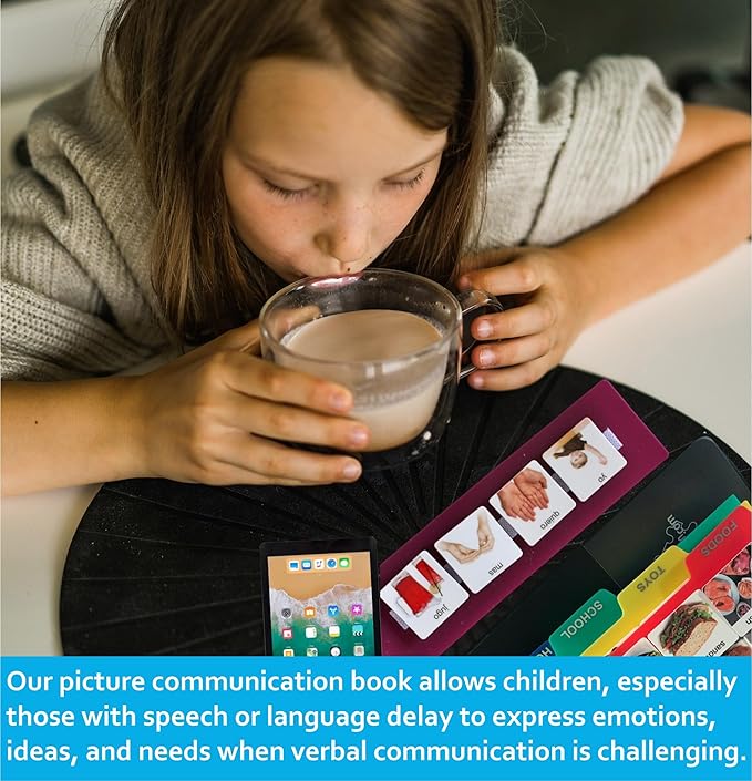Visual Communication Book,162 ASD Photo Picture Cards: Autism Language Vocabulary, Speech Articulation Therapy, ADHD & Aprexia Learning (English Laminate Real Photo Book, Small)