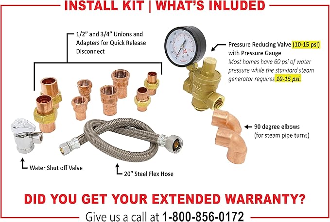 SteamSpa Executive 7.5 KW QuickStart ACU-Steam Bath Generator Package with Built-in Auto Drain in Oil Rubbed Bronze | Steam Generator Kit with Dual Control Panel Steamhead 240V | EXT750OB-A