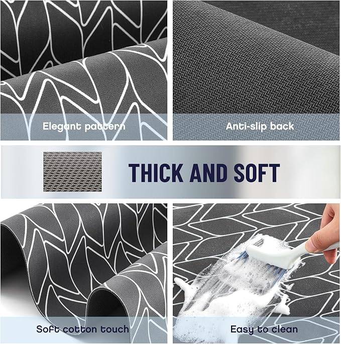 Teenyyou 2 Pcs 26" x 18" Dryer Top Protector Mat, Washer and Dryer Topper, Non Slip Waterproof Machine Cover Dust Proof Quick Drying Topper Pad for Laundry and Kitchen (Classical)