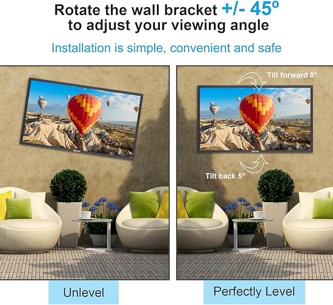 SYLVOX Full Motion Outdoor TV Wall Mount, Fits for TV Size from 40 Inch to 75 Inch, Flexible 6 Articulating Dual Arms, Wall Mount Bracket, Maximum VESA 600 x 400 mm