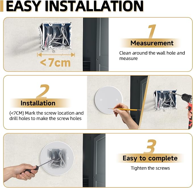 Ceiling Cover Plate, 5 Inch Round Electrical Box Cover Plate - Image 4