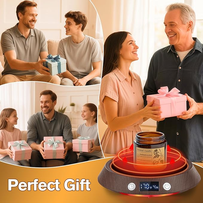 Kepwam Coffee Mug Warmer – 55W Fast Heating Coffee Warmer, 3 Temperature Settings up to 170℉ with LED Lights, 2–9H Timer & Auto Shut-Off, Coffee Cup Warmer Gift for Women & Men, Office/Home Use