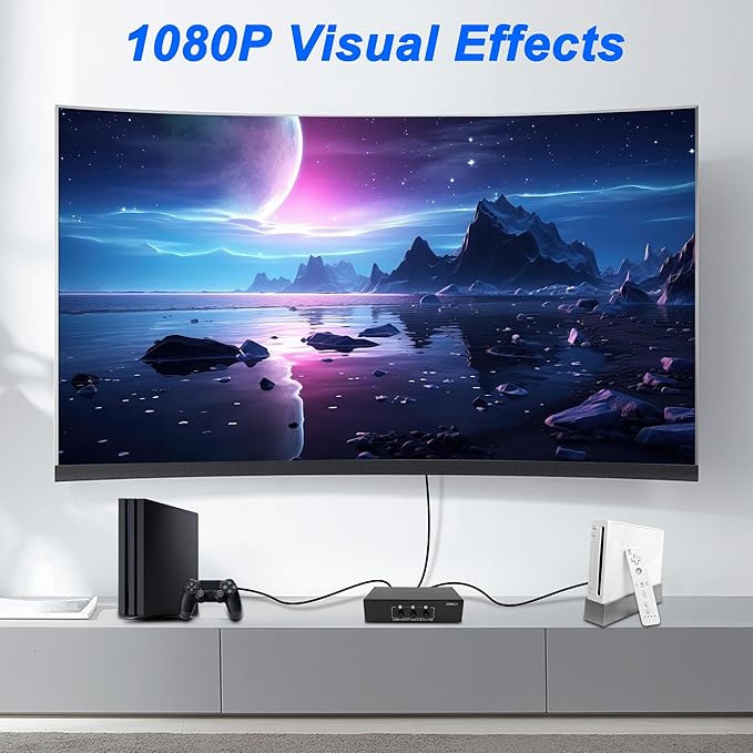 XMSJSIY Component AV Video Switch 3 in 1 Out Composite 5 RCA YPbPr RGB Selector Switcher AV Splitter Converter Box 3-Way Hub 1080P for Xbox 360 Wii PS2 PS3 DVD VCD EVD HDVD