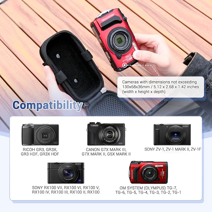 JJC Hard Camera Case Bag for Olympus Tough TG-7 TG-6 TG-5 Ricoh GR IV GR III GR - Image 6