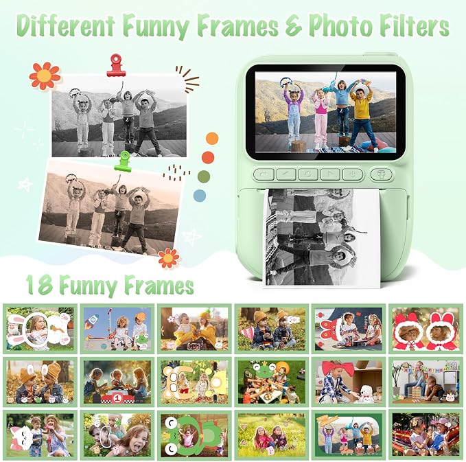 Kids Camera Instant Print, 3.0" HD 32MP 1080P Toddler Digital Camera - Image 5