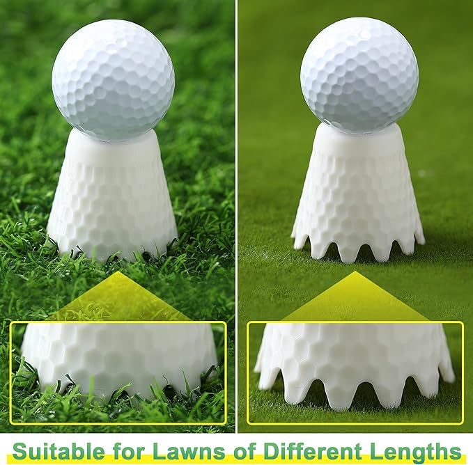 8 Pack ‌Simulator Golf Tees, TPU Unbreakable Material, Height from 1/4" to 2", Suitable for Indoor, Outdoor, Winter, Golf Mats, Turf and Driving Range