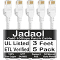 Jadaol Cat6 Ethernet Patch Cables 3ft 5-Pack, 10Gbps 24AWG Pure Copper RJ45 by Jadaol