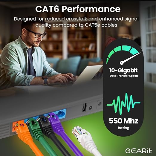 GEARit Cat 6 Ethernet Patch Cable 7 ft Orange - Image 4