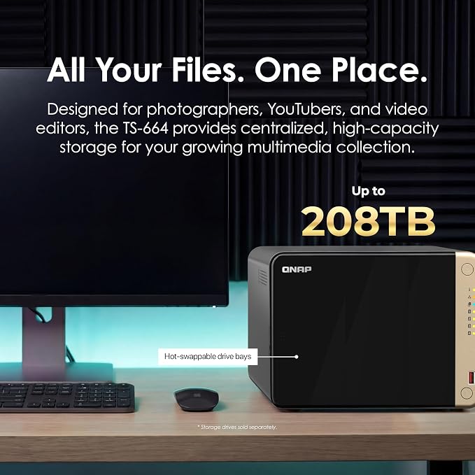QNAP TS-664-8G-US 6 Bay High-Performance Desktop NAS - Image 3