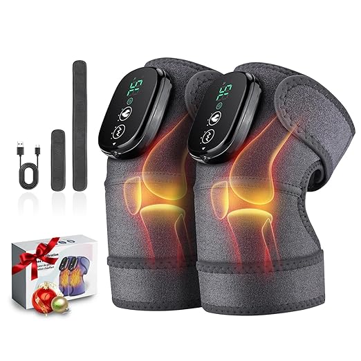 NORTHERN BROTHERS Knee Massager - Knee Heating Pad with 3 Heat 3 Vibration, Gifts for Dad Mom and Seniors, Warmers for Arthritis Shoulder Elbow