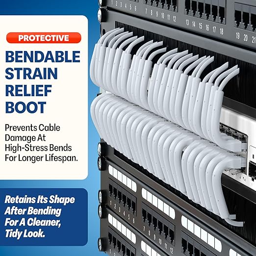 Everest Ultra Slim Cat6a Ethernet Patch Cables 5ft White - Image 3