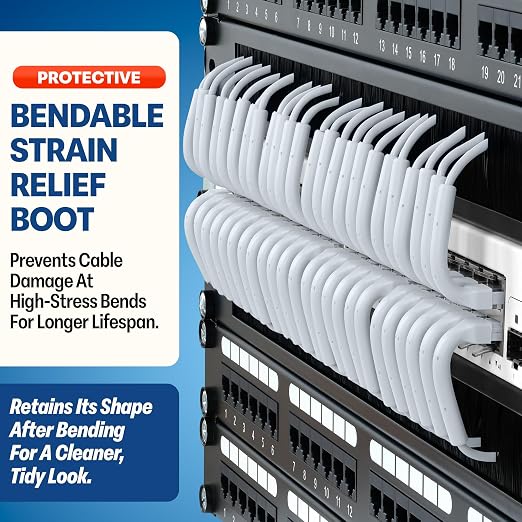 Everest Ultra Slim Cat6a Ethernet Patch Cables 3ft White - Image 3