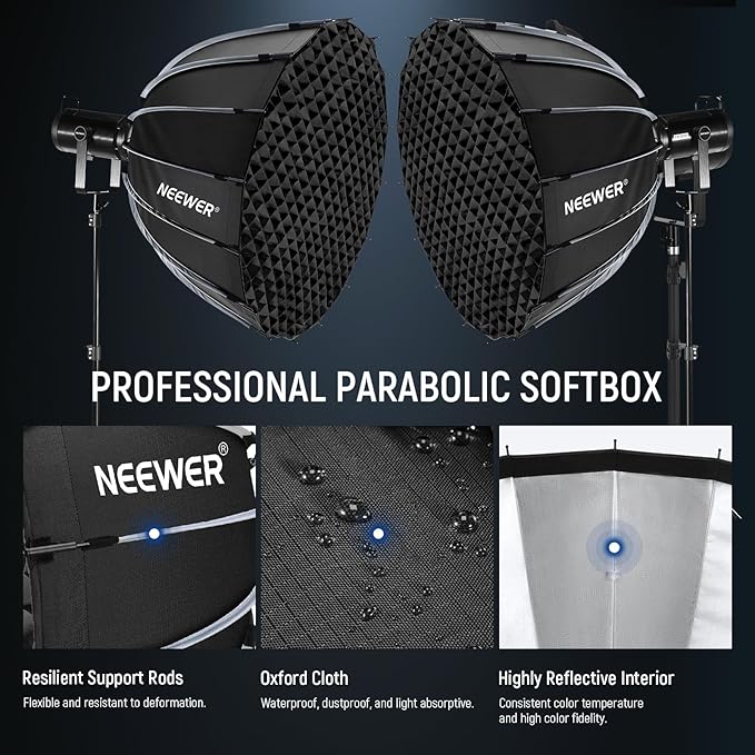 NEEWER Parabolic Softbox Kit, 35.4" Bowens Mount Soft Box - Image 3