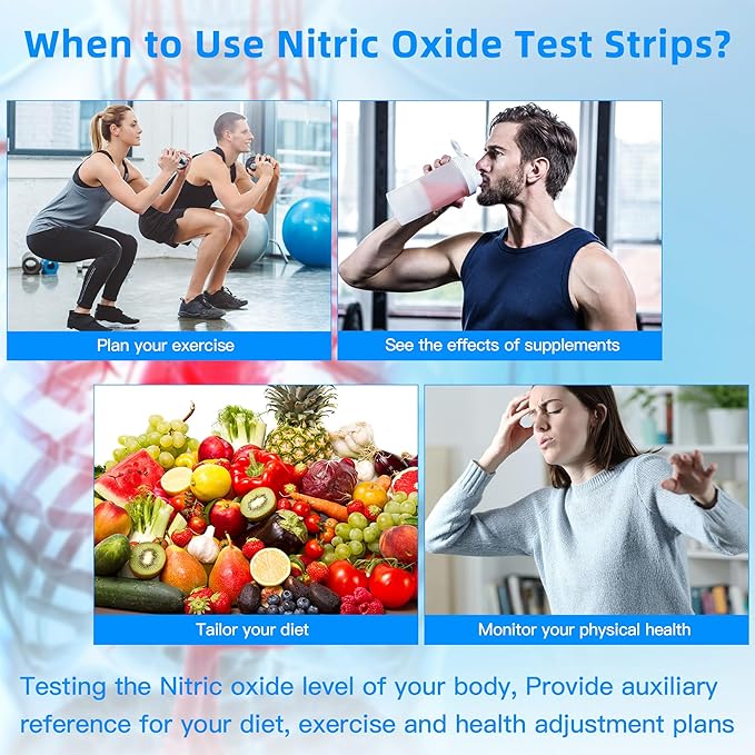 Nitric Oxide Test Strips, Test Salivary Nitrite Levels, Monitoring The Effect of Nitric Oxide Supplements, Nitric Oxide Indicator Strips, Easy to Use and Fast Result