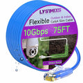 Cat6a Slim Ethernet Patch Cable 75ft Outdoor & Indoor, Flexible 10G Cat6 by Lysymixs