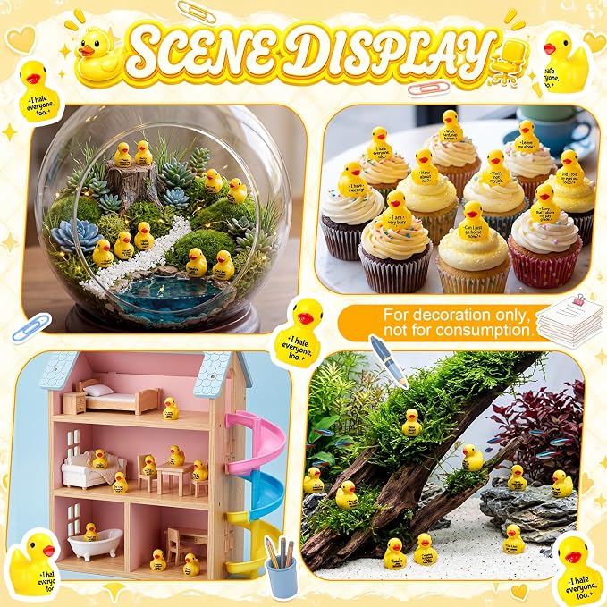 Skylety 32 Pcs Funny Office Supplies Mini Resin Ducks - Image 4